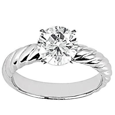 Natürliche Diamant-Solitär-Verlobungsband-Set 1,25 Karat Weißgold