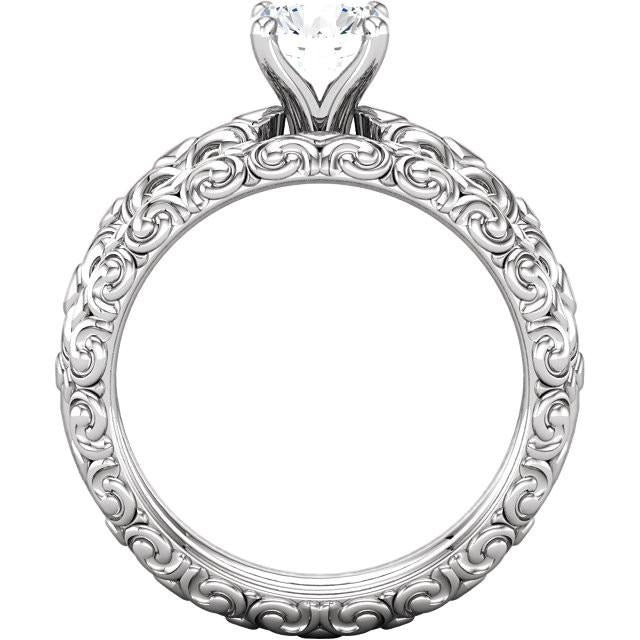 Natürliche Aus der Erde Abgebauter Natürlicher Diamant Solitär-Verlobungsring im antiken Stil 1,50 Karat