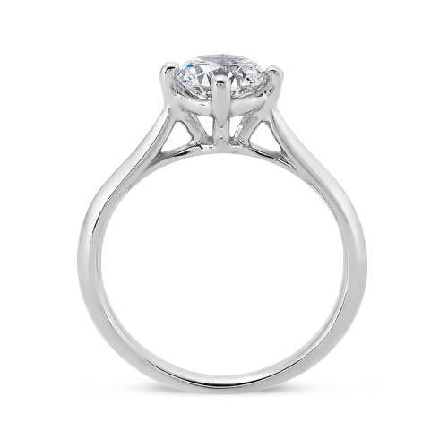 Natürliche Diamant-Solitärring 1,51 Karat Weißgold in Krappenfassung 14K