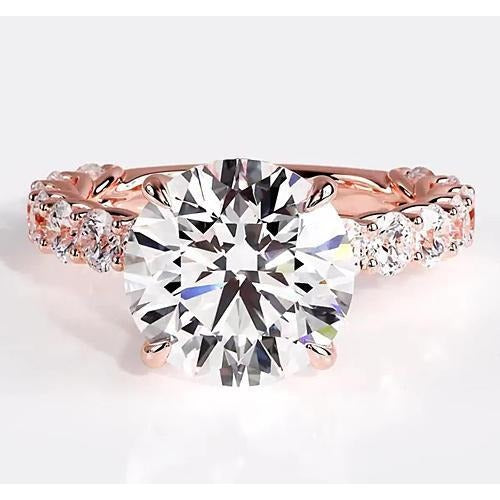 Natürliche Diamant Verlobung Ring 6,40 Karat Rosé Gold Damen Schmuck