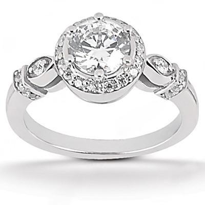 Natürliche Diamant-Verlobungs-Halo-Ring-Band-Set 1,45 Karat Weißgold 14K