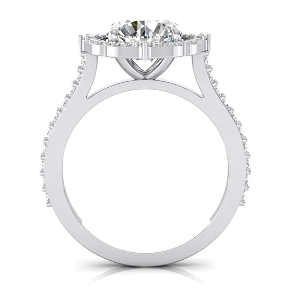 Natürliche Diamant-Verlobungsring Halo 3 Karat