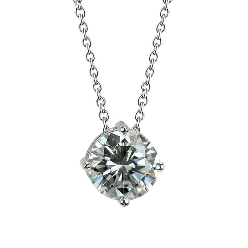 Natürliche Aus der Erde Abgebauter Natürlicher DiamantLady Anhänger Halskette 2 Karat Krappenset Weißgold 14K Neu