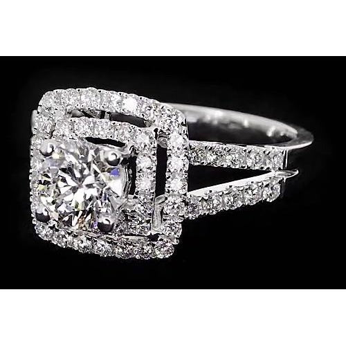 Natürliche Runder Diamant Halo Style Jubiläum Ring 3 Karat