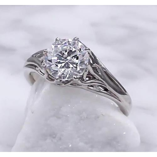 Natürliche Solitär-Diamantring 2 Karat Spalierfassung