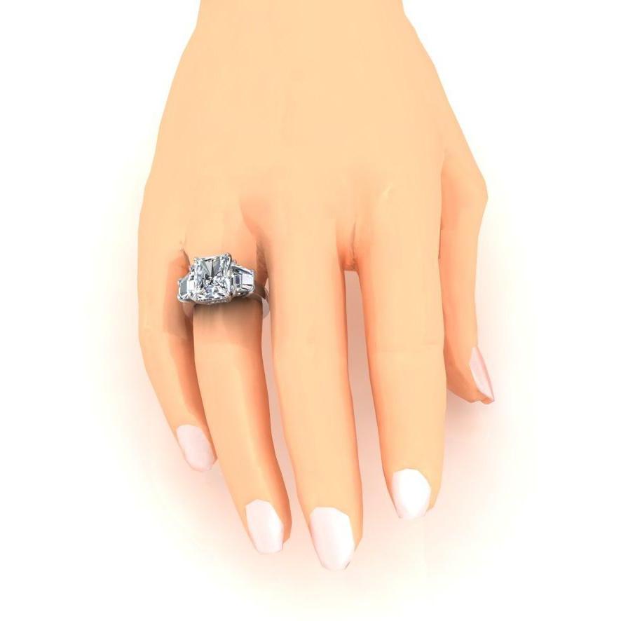 Natürlicher 7-Karat-Brillantdiamant-3-Stein-Verlobungsring aus Weißgold