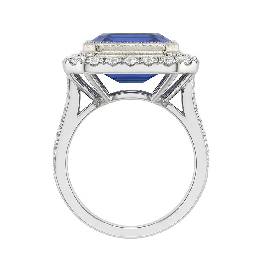 echter round diamant 4.50Karat ring Profilansicht