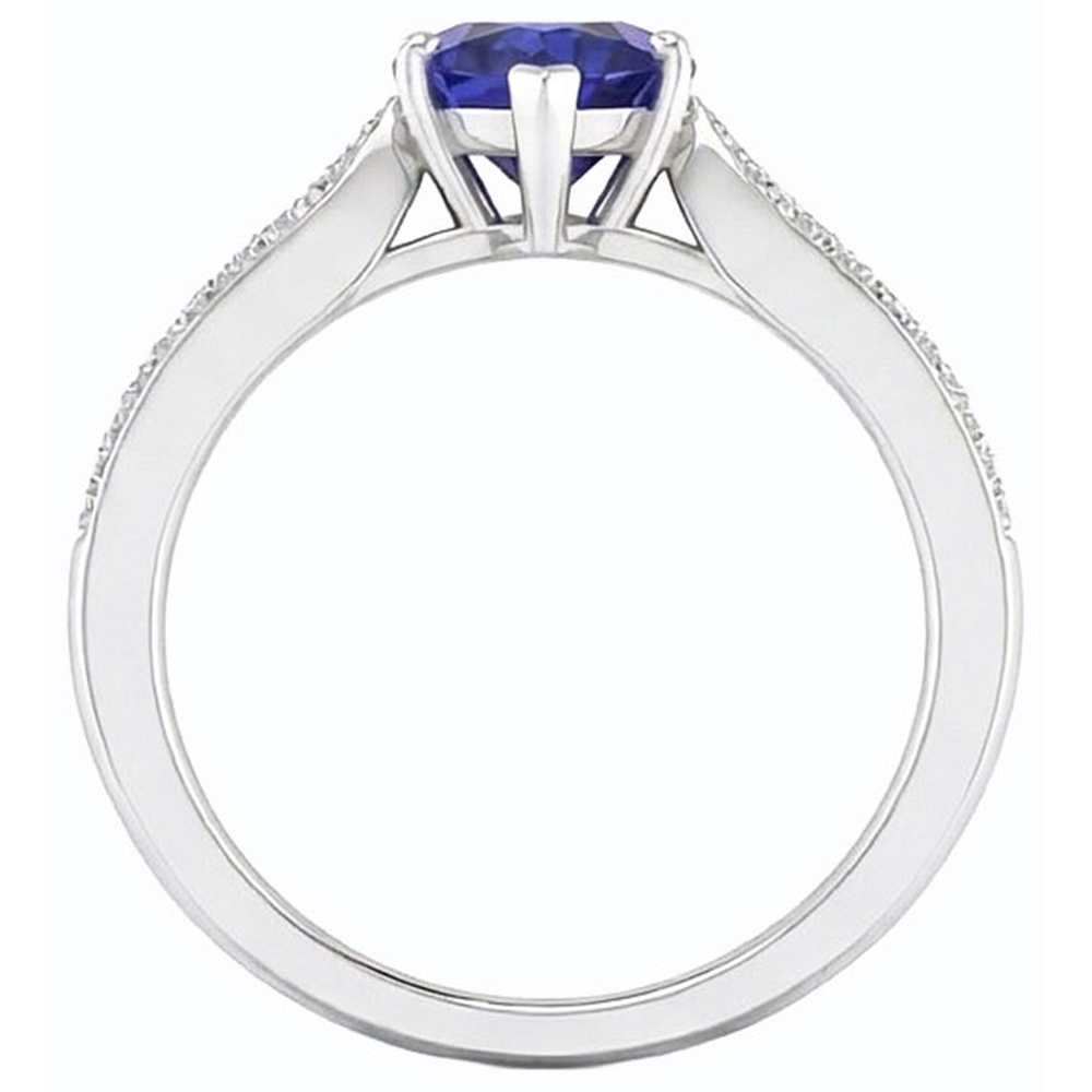 Natürlicher Diamant ( nicht im Labor gezüchtet ) Schmuck Herz Ceylon Saphir Ring 2,50 Karat Akzent