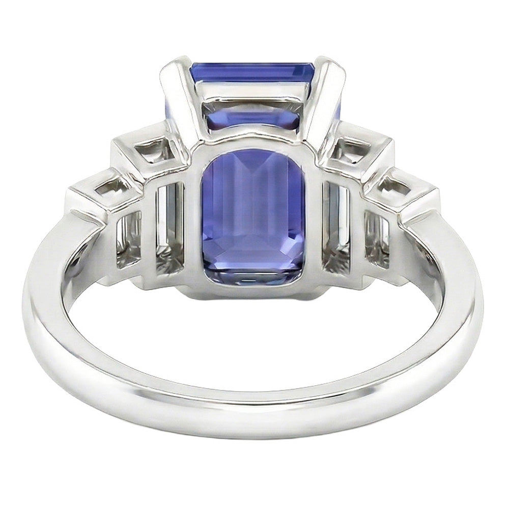 echter baguette diamant 3Karat ring auf Weiß