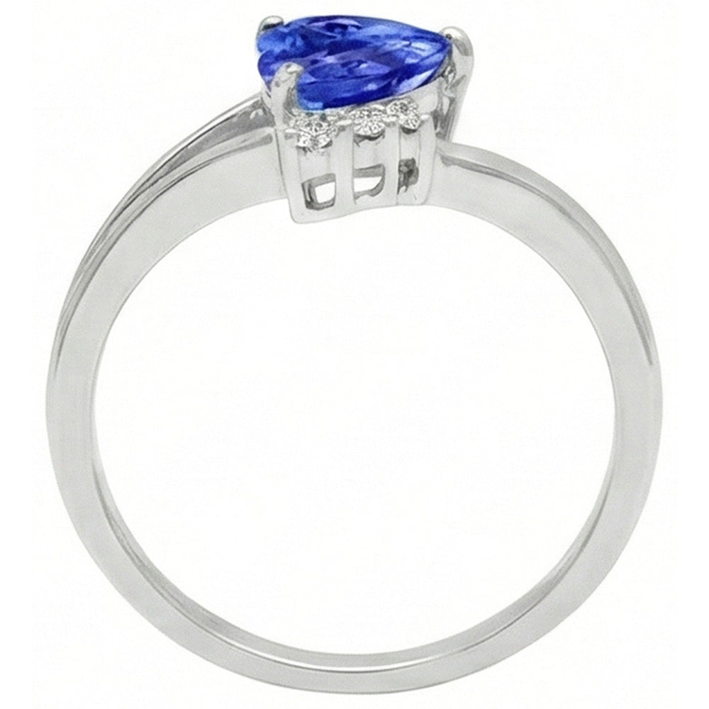 Natürlicher Diamant ( nicht im Labor gezüchtet )-Verlobungsring Herz Hellblauer Saphir 2.25 Karat