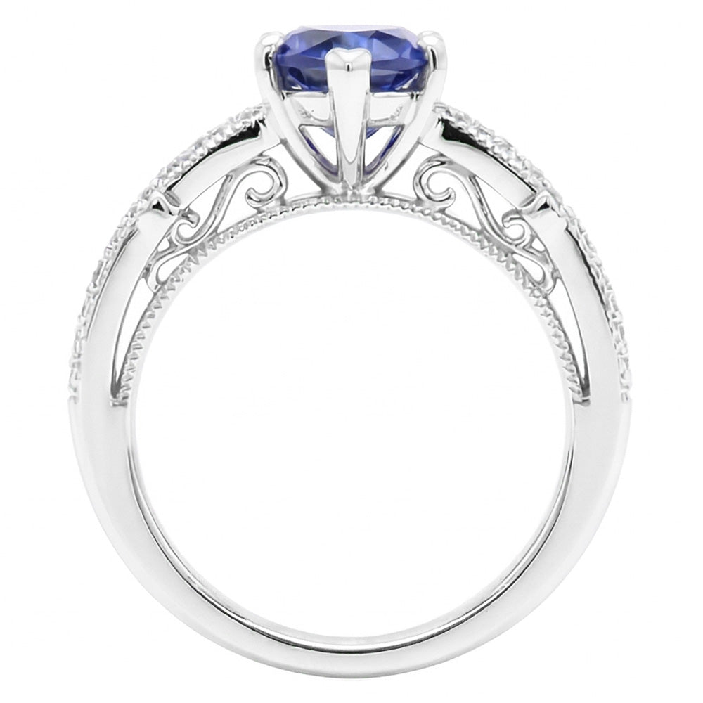 echter round diamant 3Karat ring Profilansicht