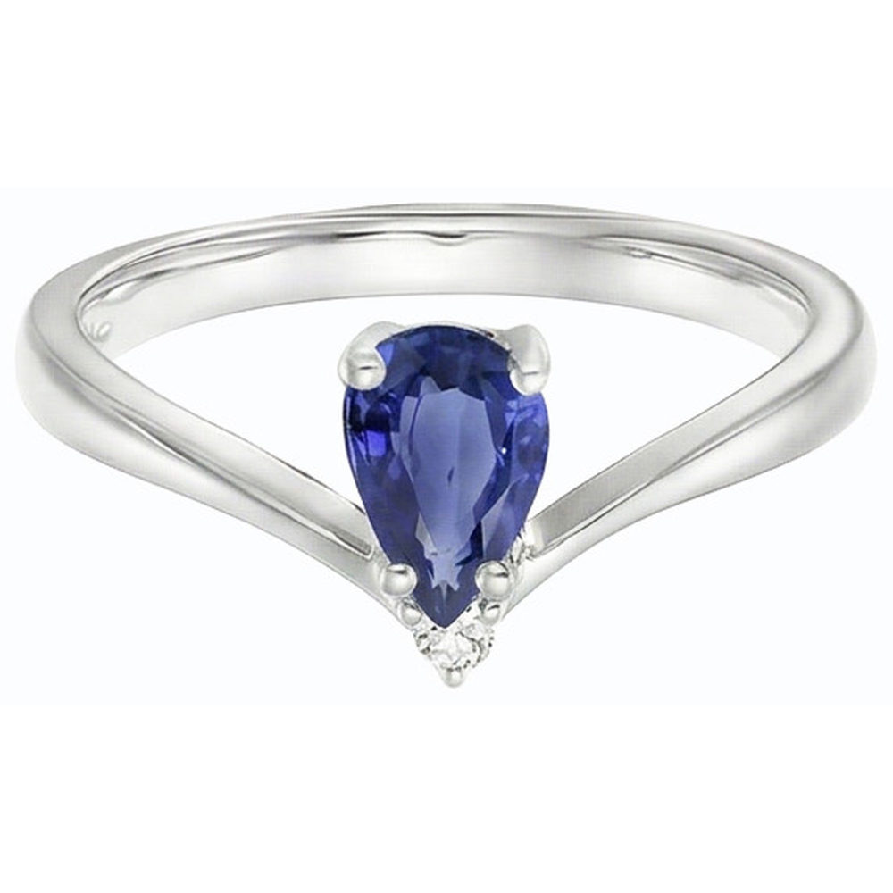 Natürlicher Diamant ( nicht im Labor gezüchtet )schmuck Birne Ceylon Saphir Jubiläumsring 1,25 Karat