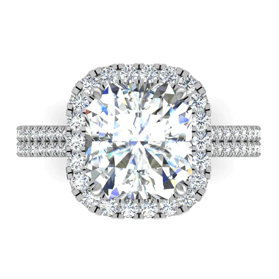 Natürlicher strahlender 7-K Carat-Diamant-Halo-Ring e