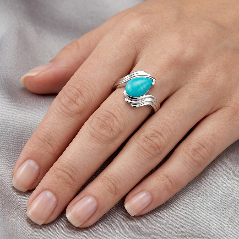 Neon Paraiba Farbstein-Ring 2 Karat F/VS1 – 14 Karat Weißgold