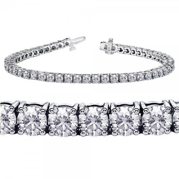 Neu Rundschliff Echt Aus der Erde Abgebauter Natürlicher Diamant Tennis Armband 5 Karat Weißgold 14K