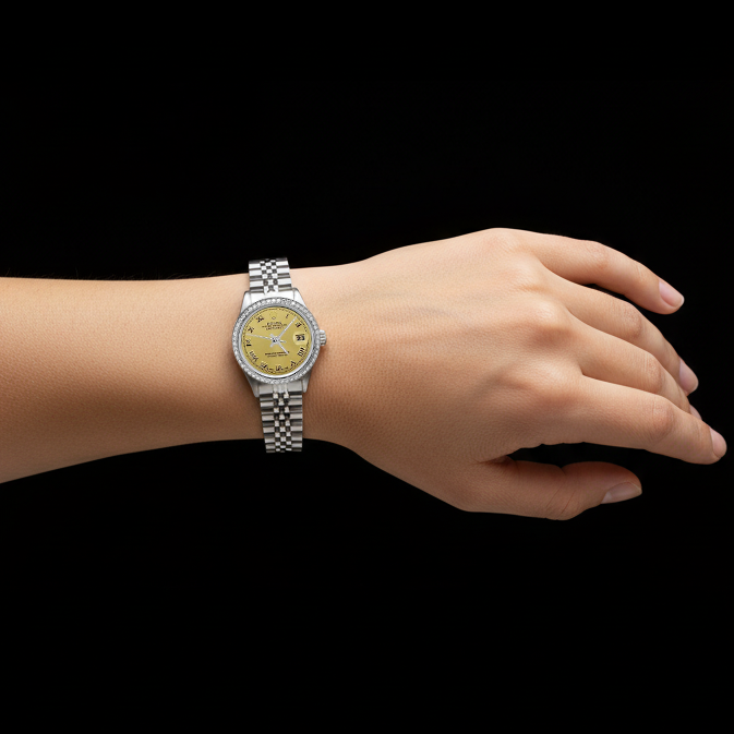 Neue Datejust-Uhr mit römischem Zifferblatt und Jubiläumsarmband aus Edelstahl von Rolex P2