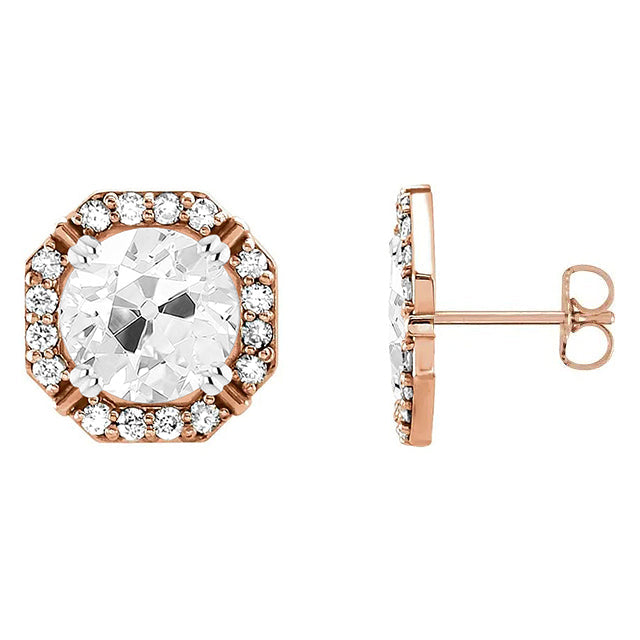 Erdgewonnener Diamant Ohrstecker – Frontansicht