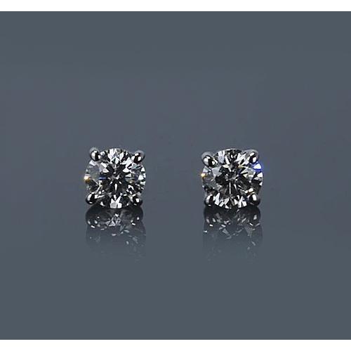 Ohrstecker mit runden Diamanten aus 1 Karat Weißgold 14K - harrychadent.de