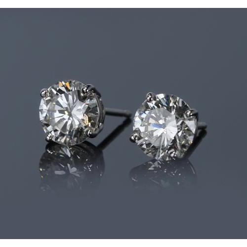Weißgold 14K Krappen Runde Diamant Ohrstecker G Si1 2 Karat - harrychadent.de