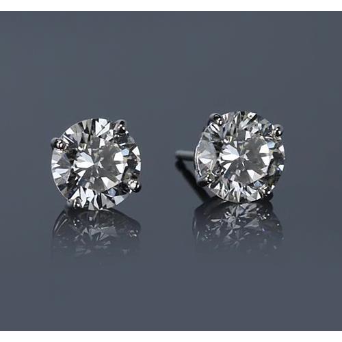 Weißgold 14K Krappen Runde Diamant Ohrstecker G Si1 2 Karat - harrychadent.de