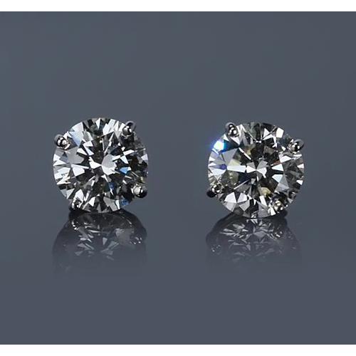 Weißgold 14K Krappen Runde Diamant Ohrstecker G Si1 2 Karat - harrychadent.de