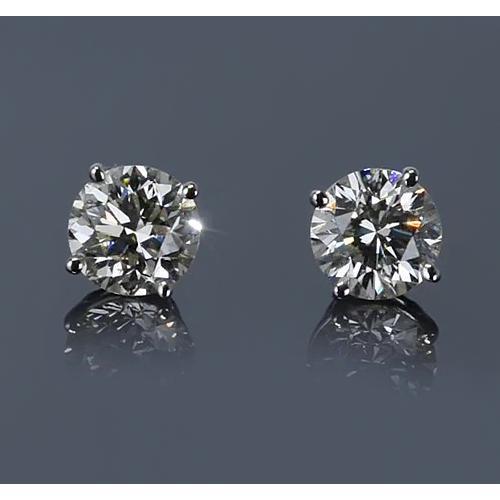 2 karat weißgold ohrstecker mit runden diamanten