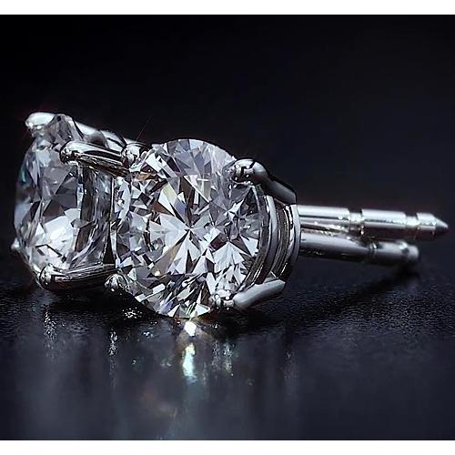 Ohrstecker 4 Karat Diamantschmuck im Rundschliff Weißgold 14K - harrychadent.de