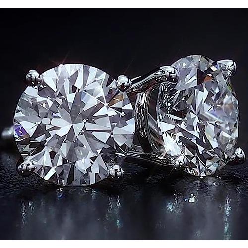 Ohrstecker 4 Karat Diamantschmuck im Rundschliff Weißgold 14K - harrychadent.de
