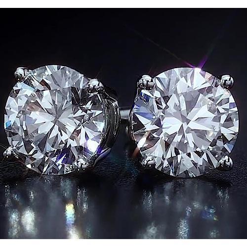 Ohrstecker 4 Karat Diamantschmuck im Rundschliff Weißgold 14K - harrychadent.de