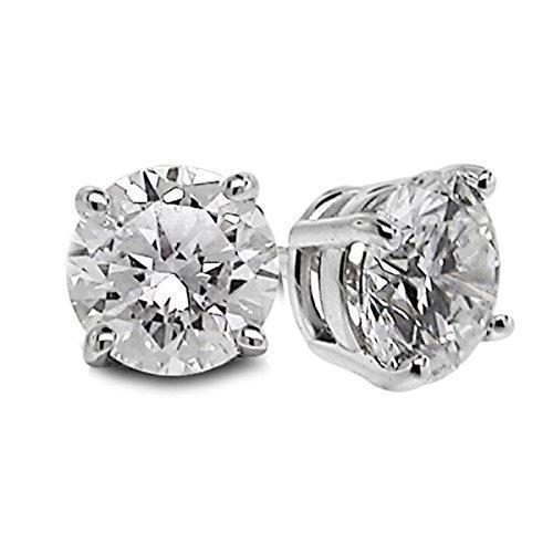 Diamant Ohrstecker aus massivem Weißgold 14K Lady Fine Jewelry 2 Karat - harrychadent.de
