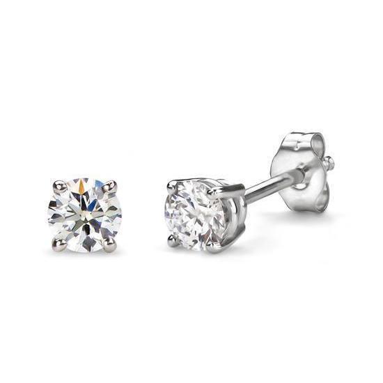 Ohrstecker mit Aus der Erde Abgebauter Natürlicher Diamanten im Rundschliff, 1,80 Karat, echtes Weißgold, Damenschmuck