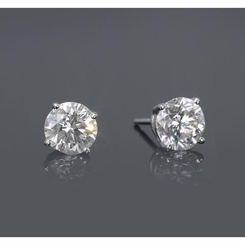 Vier Krappenfassung runder Diamant-Ohrstecker 1,50 Karat - harrychadent.de