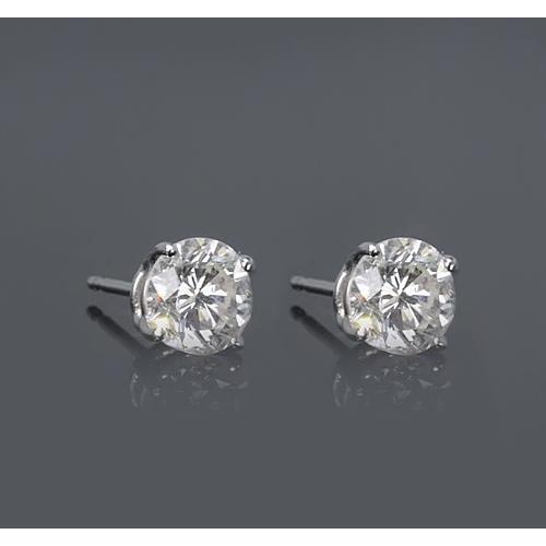 Vier Krappenfassung runder Diamant-Ohrstecker 1,50 Karat - harrychadent.de