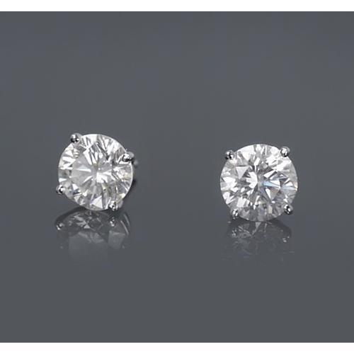 Vier Krappenfassung runder Diamant-Ohrstecker 1,50 Karat - harrychadent.de