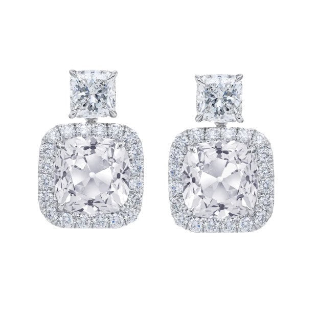 echter round diamant 12Karat ohrring Vorderansicht