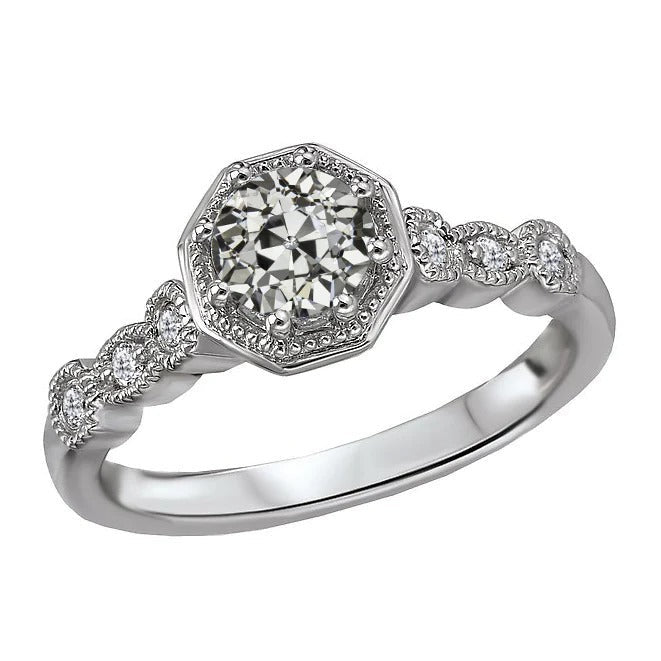 Old Miner Echt Diamond Ring Vintage Style 8 Krappen Set 14K Gold 2.50 Karat