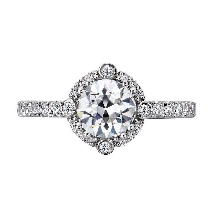 Natürlicher Brillant Halo-Fassung Ring – Hauptansicht