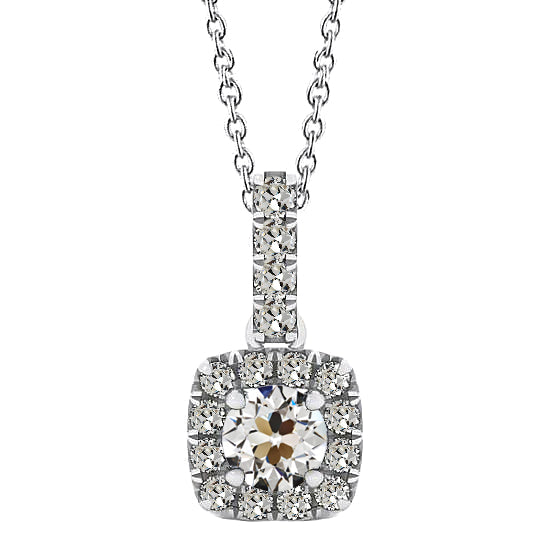 Old Mine Cut Edler Diamant Ring in 14K Weißgold – Hauptansicht