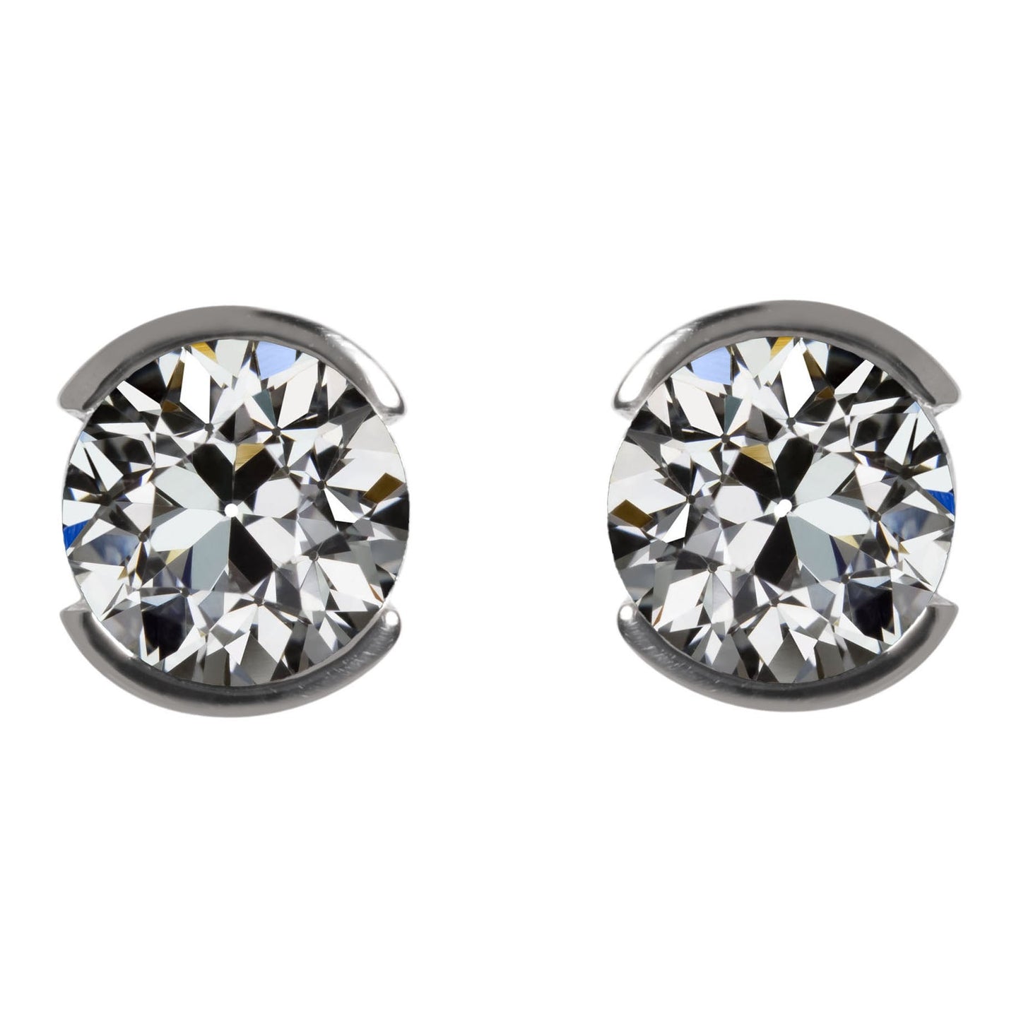 Authentischer Diamant Ohrringe 2,50 Karat 14 Karat Weißgold – Hauptansicht