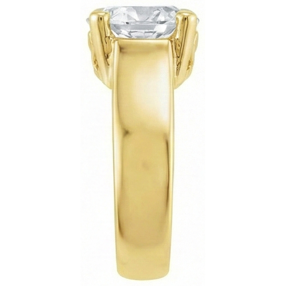 Antik-Kissen-Schliff Diamant Ring in 14K Gelbgold – Profilansicht