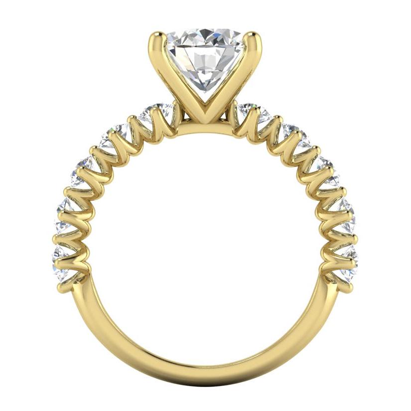 Oval Echter Diamant Ring Mit Akzenten Gelb Gold