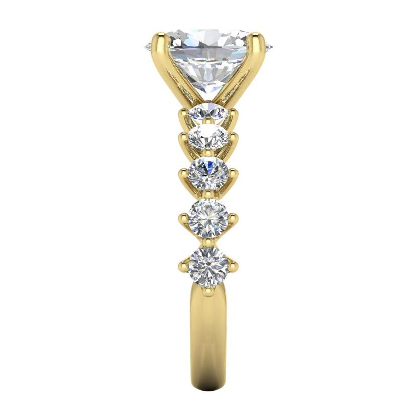 Oval Echter Diamant Ring Mit Akzenten Gelb Gold