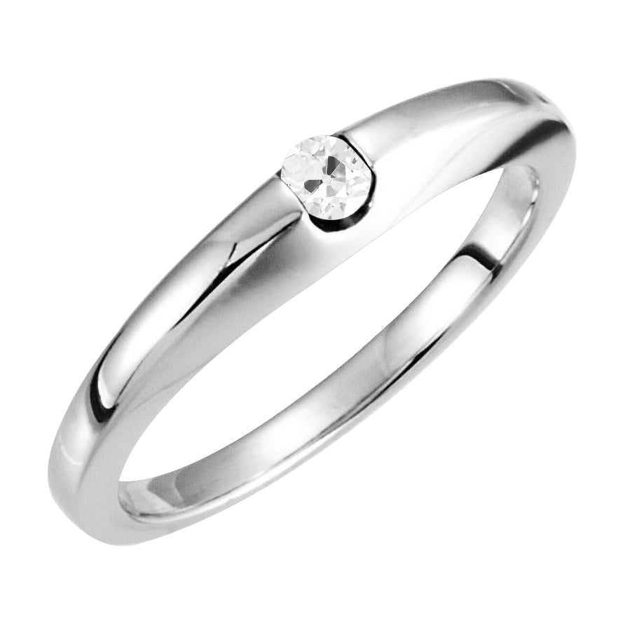 Einzelstein-Ring 14K Weißgold mit Brillant – Hauptansicht