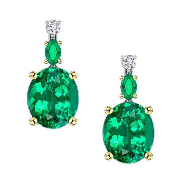 Naturreiner Edler Smaragd Gemstone Earring – Hauptansicht