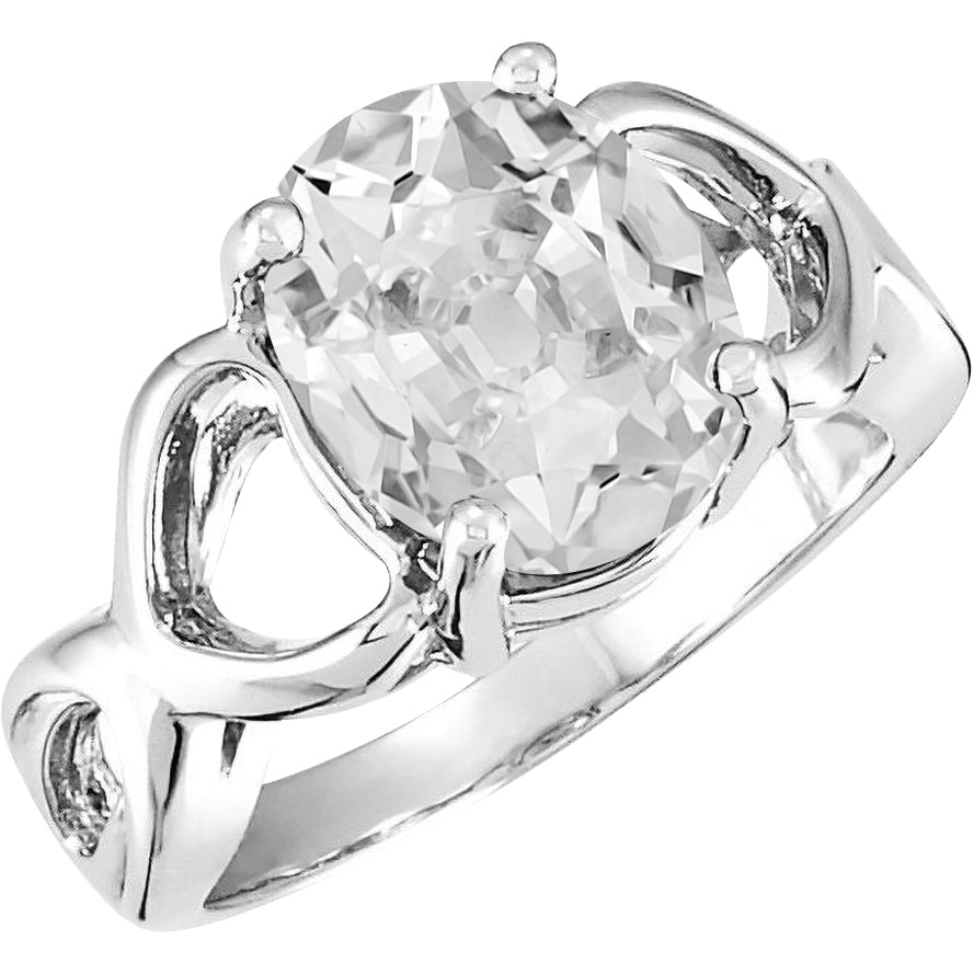 Diamant Old Mine Cut Solitär-Verlobungsring in 14K Weißgold – Hauptansicht