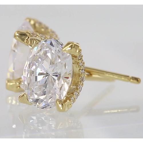 Ovaler Diamant Ohrstecker 2 Karat Gelbgold - harrychadent.de