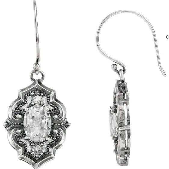 Ovale Ohrhänger aus 5 Karat Weißgold mit Echt Diamanten im alten Minenschliff