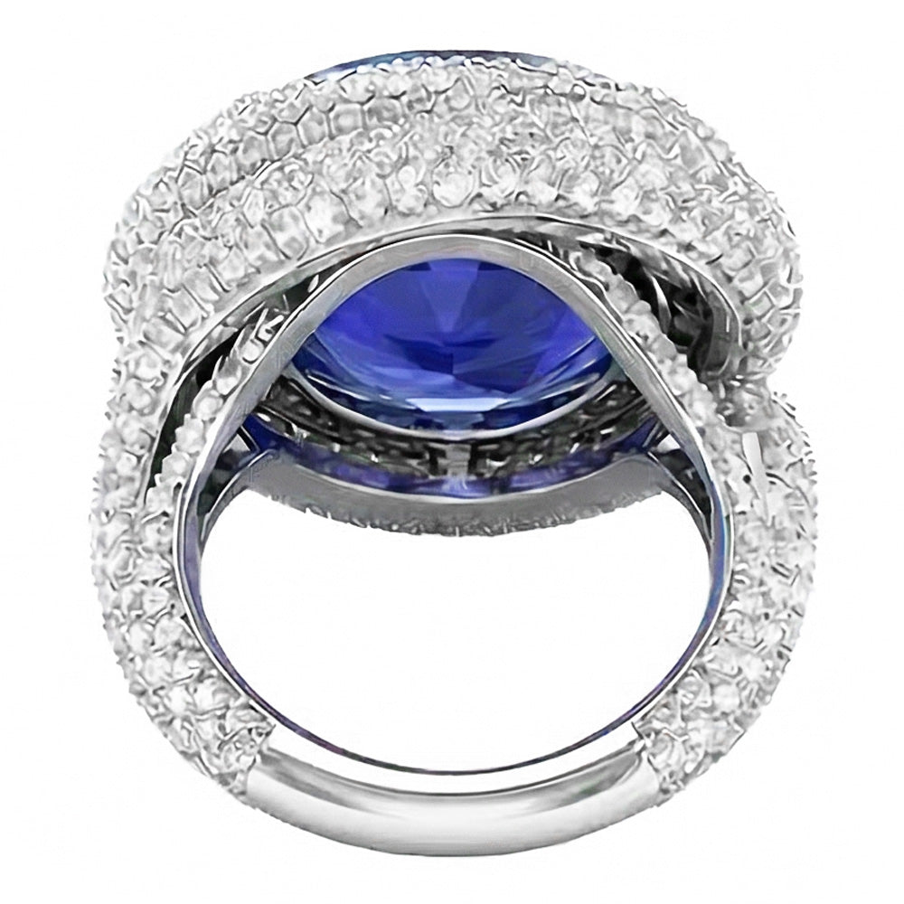 Ovaler Cocktailring aus Saphirgold
