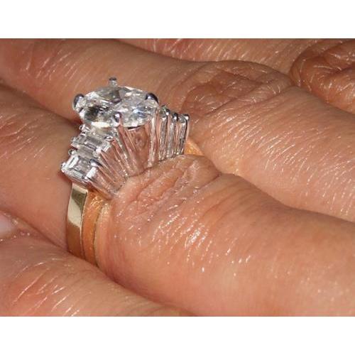 Ovaler Echt Diamantring Antik-Aussehen 1,51 Karat zweifarbiger Schmuck Neu