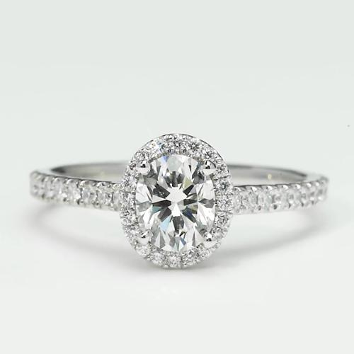 Ovaler Halo-Echt Diamantring 2,15 Karat